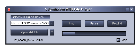 SSynth.com's MIDI file player is a free utility plays MIDI files on your system.